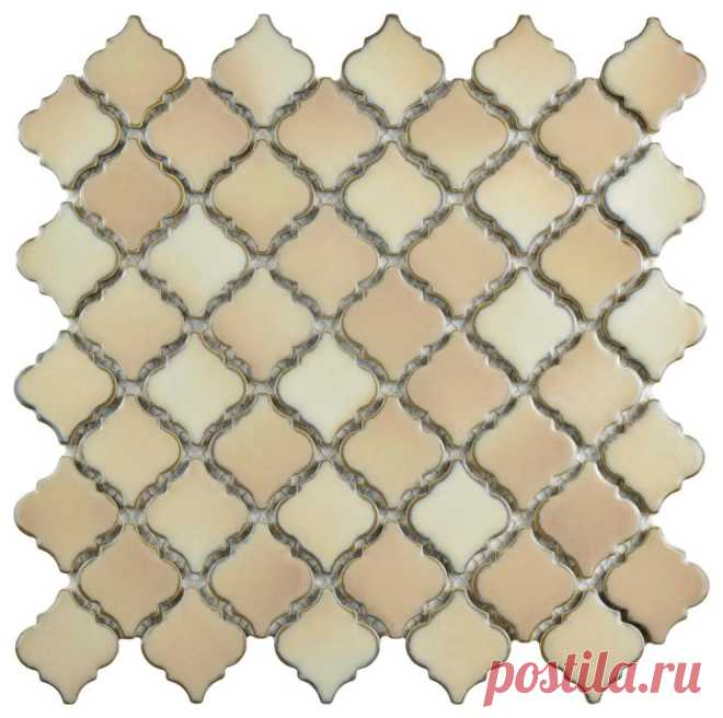 SomerTile Hudson Tangier Mosaic Floor/Wall Tile, Truffle, Sample - Mediterranean - Mosaic Tile - by SomerTile