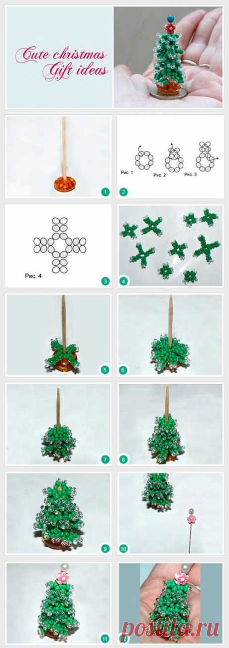 Елочка из бисера поэтапно Всё из бисера и о бисере плетём и вышиваем. Учимся плести и вышивать бисером, уроки и техники бисероплетения, мастер классы, схемы для вышивания бисером