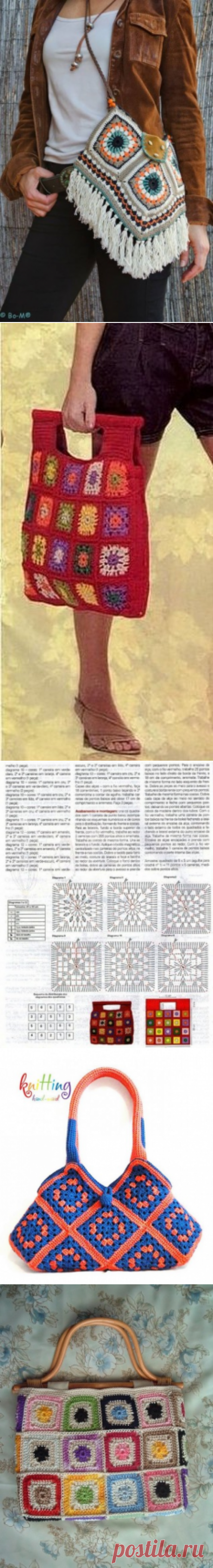 Ах, этот бабушкин квадрат 4. Идеи. Сумки.