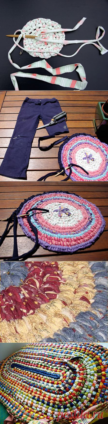 Toothbrush rugs - вязание &quot;иглой&quot; коврика..