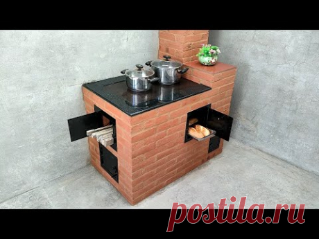 Как построить бездымную дровяную печь с духовкой на другом уровне