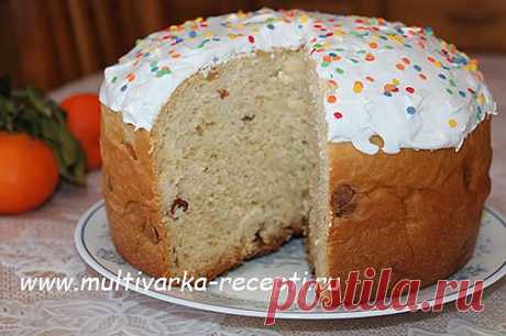Кулич с изюмом в мультиварке |