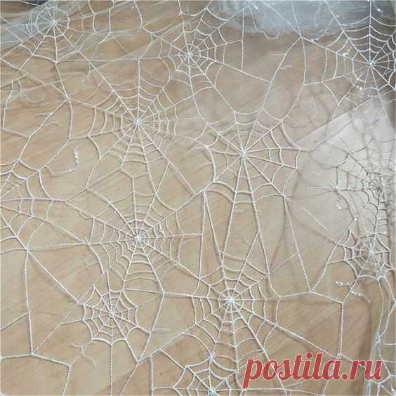 Elegant Tulle Sequin Lace Fabric, Soft Embroidery Lace Fabric, Fashion Wedding Bridal Dress Fabric, Spiderweb Pattern Lace Fabric - Etsy