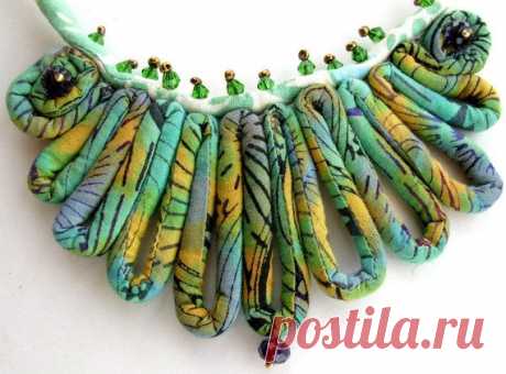 Queen of Sheba fiber necklace Aqua green fiber от Gilgulim на Etsy