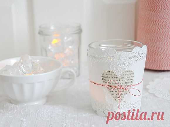 Как сделать романтичный светильник из маленькой баночки и свечи | Prosvadby.com