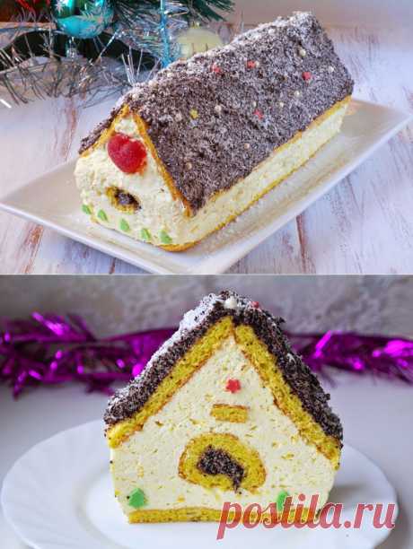 Просто и вкусно: Бисквитный домик с маком и апельсиново сливочным муссом.