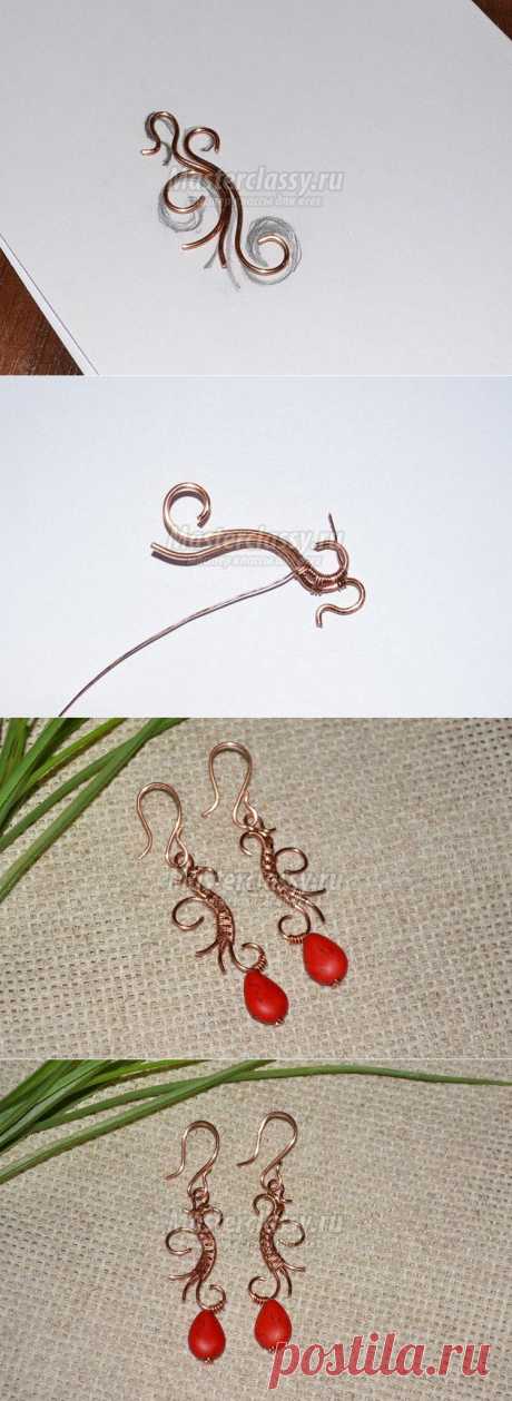 Wire Wrap – серьги с кораллом. Пошаговый мастер-класс