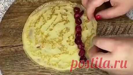 Блинный торт с вишней