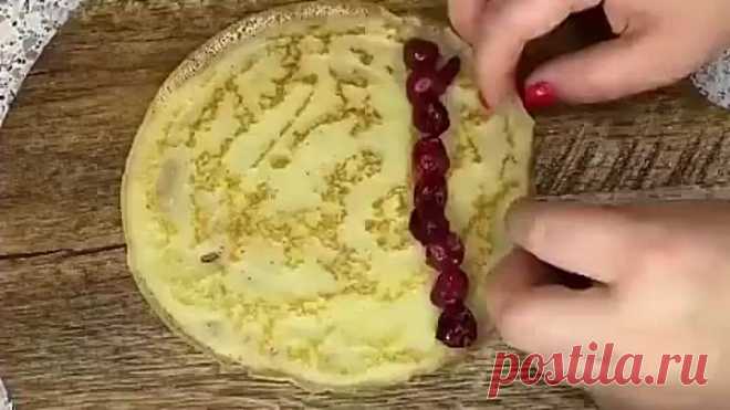 Блинный торт с вишней
