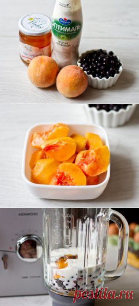 Чернично-персиковый смузи с медом