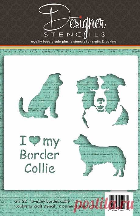 Amazon.com: I Love My Border Collie Cookie y Craft plantilla CM122 por plantillas: Arte, Manualidades y Costura