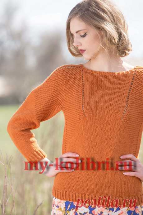 Модный пуловер спицами Caldwell pullover очень смотрится эффектно,не смотря на отсутствие насыщенного узора.