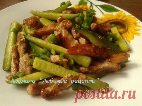 Необычайно вкусный мясной салат со свежими огурцами!!!