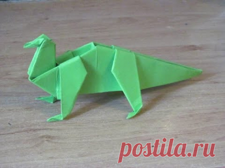Как сделать Динозавр 4 из бумаги оригами. Бумажный динозавр. Paper dinosaur origami