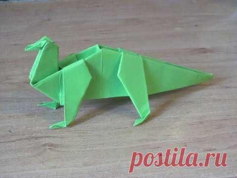 Как сделать Динозавр 4 из бумаги оригами. Бумажный динозавр. Paper dinosaur origami