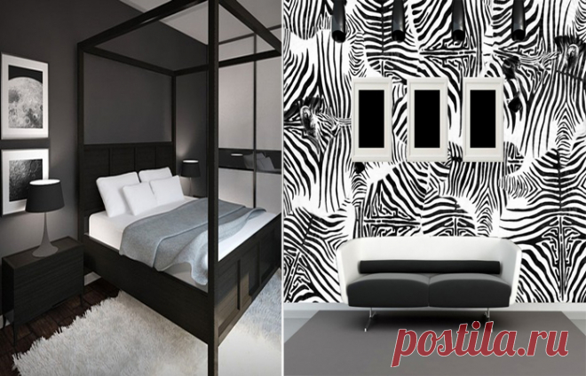 Чёрно-белые стены в интерьере – элемент декора, способный преобразить любую комнату | Мой дом