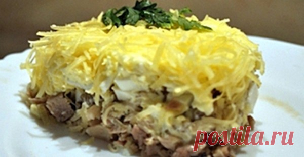 Салат любимый с рыбной консервой - У нас так А вот рецепт очень вкусного салата от одной моей знакомой. 4 вареных яйца, 3 вареных картофелины, 1 банка консервов рыбных, немного тертого сыра, 1 банка маринованных шампиньонов, 200...