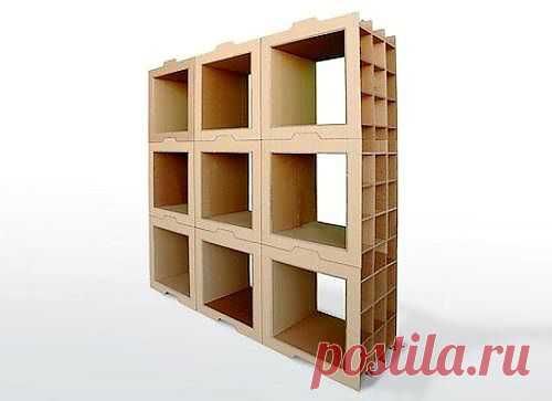 Книжные полки своими руками из картонных коробок
