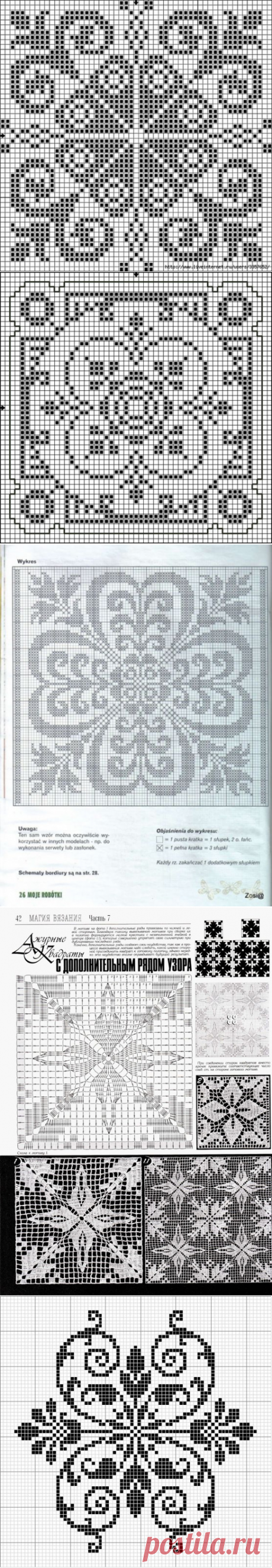 Квадратные -геометрические филейные -58 схем