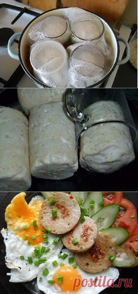 Вареная колбаса в кружке. Очень вкусно и достаточно просто!