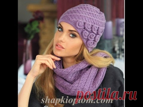 Женские вязанные шапки - фото 2017 / Women's knitted hats / Frauen-Strickmütze - Foto