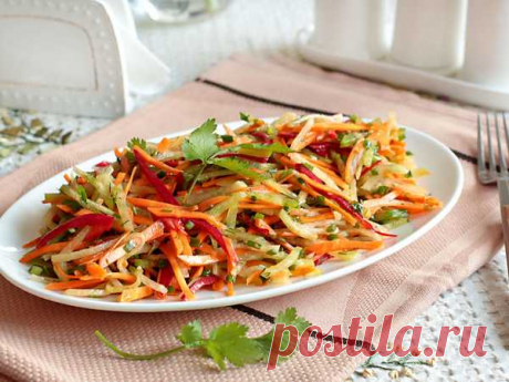 Салат из зеленой редьки с морковью — рецепт с фото пошагово