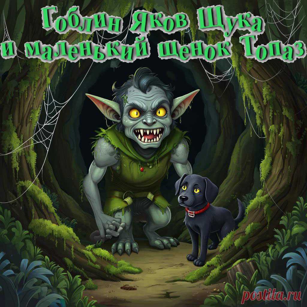 Гоблин Яков Щука и маленький щенок Топаз