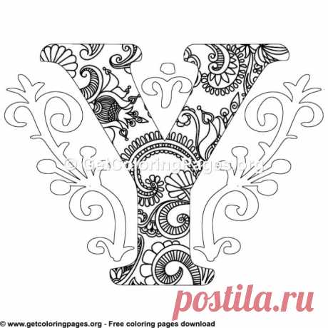 Zentangle Monogram Alphabet Letter Y Coloring Sheet &amp;#8211; GetColoringPages.org