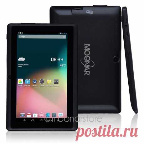 Android 4.4 Allwinner а33 четырехъядерный процессор 1.5 ГГц планшет Moonar 7 &quot; 1024 * 600 512 МБ  8 ГБ ROM две камеры Wi-Fi 2500 мАч 50JPB0270 - 2981 руб