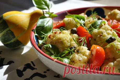 Необычно;) Свежий салат с подмаринованной цветной капустой — Вкусные рецепты