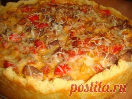 Открытый мясной пирог : Выпечка несладкая