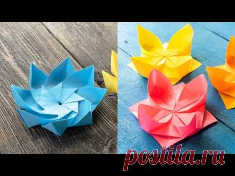 How to make an Origami Water Lily - Origami Lotus Flower. Easy origami