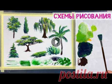 Как нарисовать деревья веерной кистью. How to paint trees with fan brush. Step by step

изделия из секционной пряжи спицами