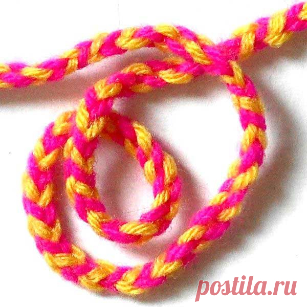 Двухцветный шнурок | Уроки вязания крючком | Постила