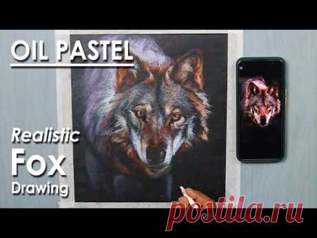 How to Draw A Realistic Wolf Face in Oil Pastel | step by step | Supriyo