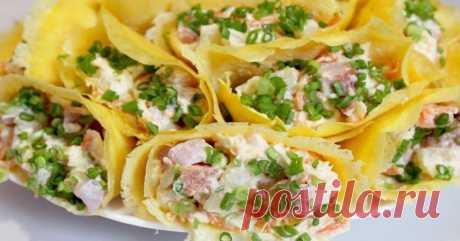 Очень вкусные блинчики с курицей и ананасами