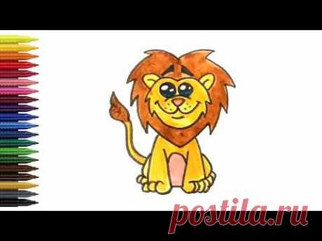 How to Draw Cartoon Lion || Как нарисовать льва