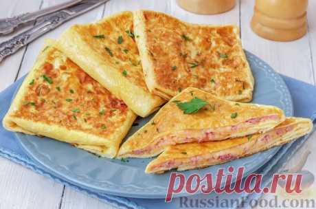 Рецепт: Яичные конвертики с сыром и ветчиной на RussianFood.com