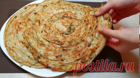 Узбечка Готовит | Мука + Кипяток! Я не устаю их готовить. Такое приготовление лепешка вы точно не увидели. Катлама с зелёным луком