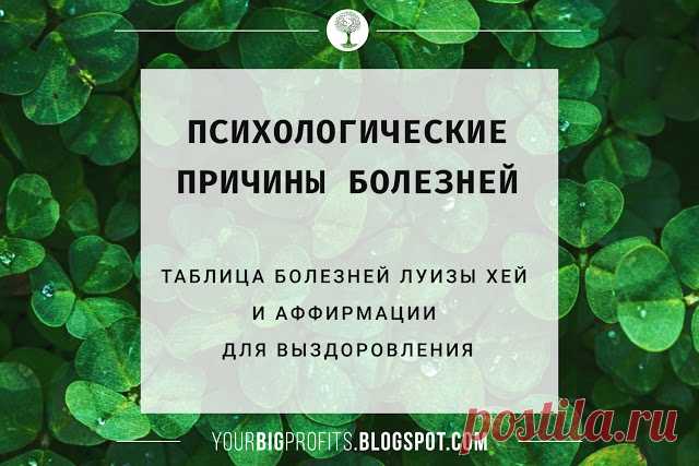 Таблица болезней Луизы Хей, аффирмации, психосоматика и причины заболеваний - BigProfits