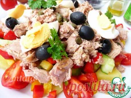 Салат из тунца с овощами