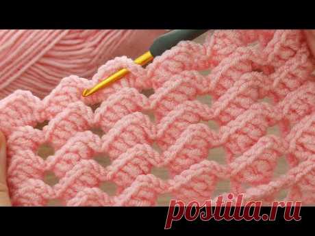 Muy hermoso 💯👌pink color* Super Easy  Crochet Baby Blanket For Beginners online Tutorial #crochet