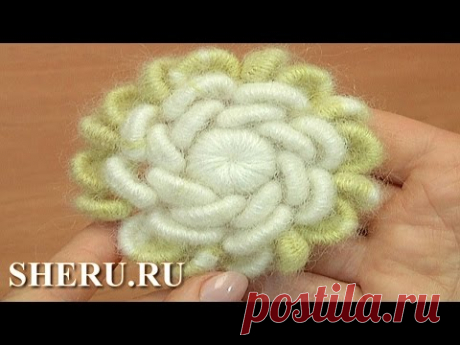 Цветок вязаный крючком Урок 138