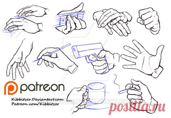 Hands reference sheet 6 by Kibbitzer on DeviantArt