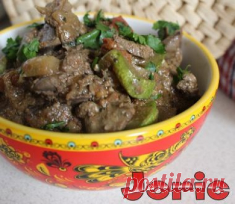 Нежная куриная печень с овощами рецепт с фото