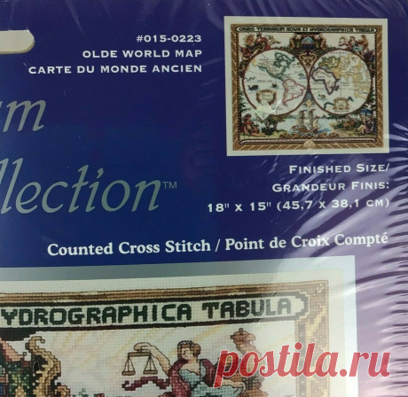 Platinum Collection Olde World Map Counted Cross Stitch Kit 18x15 Janlynn A1c for sale online | eBay