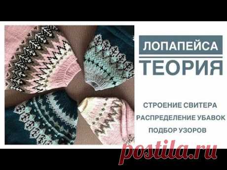 Лопапейса. Теория. Основные элементы свитера. Распределение убавок. Подбор узоров