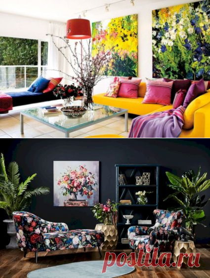 46 Stylish Floral Design To Decorate Your Living Room | decoratrend.com