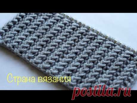 Узоры спицами. Односторонняя резинка 1х1. Оne-sided elastic band 1x1