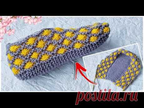 СВЯЗАЛА КРАСОТУ ИЗ ОСТАТКВ ПРЯЖИ. Домашние следки &quot;Одуванчики&quot;